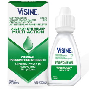 Visine Allergy Eye Relief Multi-Action Antihistamine & Redness Reliever Eye Drops, 0.34oz @ Amazon