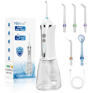 H2ofloss Water Dental Flosser Cordless, 300ML Rechargeable Oral Irrigator @ Amazon