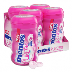 Mentos Pure Fresh Sugar-Free Chewing Gum with Xylitol, 50 Piece Bottle (Bulk Pack of 4) @ Amazon