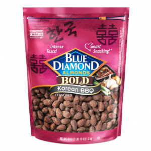 Blue Diamond Almonds, BOLD Snack Nut Flavored Korean BBQ Value Bag, 45 Ounce Bag @ Amazon