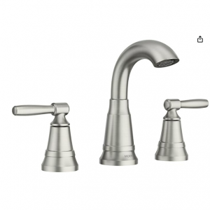 Moen Halle Spot Resist Nickel Widespread Bathroom Faucet for 3-Hole Applications, 84972SRN