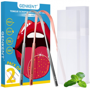 GENKENT 2 Pcs Tongue Scraper with Travel Friendly Cases @ Amazon