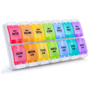 Sukuos AM PM Weekly 7 Day Pill Organizer 2 Times A Day @ Amazon