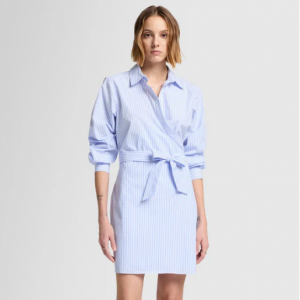 30% Off Poplin Shirt Dress in Striped @ 7 For All Mankind 