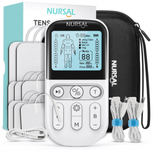 NURSAL Dual Channel 3-in-1 TENS Unit Muscle Stimulator, 24 Modes TENS EMS Machine @ Amazon