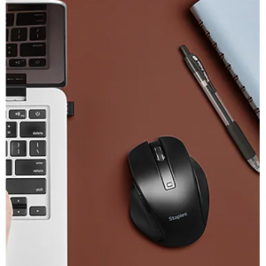 Staples TECH 无线人体工学USB 光学鼠标,黑色 (ST62599)