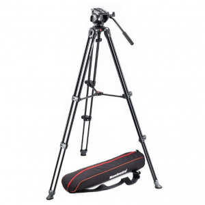 Manfrotto - 500液壓攝像雲台和兩節雙管攝像三腳架套裝，直降$60 