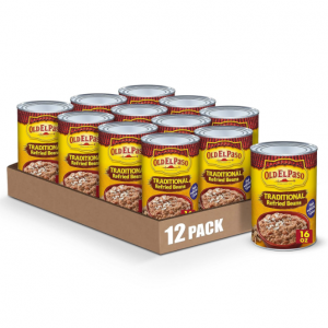 Old El Paso Traditional Canned Refried Beans, 16 oz. (Pack of 12) @ Amazon