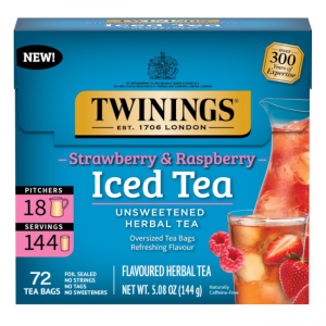 Twinings NEW Strawberry & Raspberry Herbal Iced Tea, 72 Count (Pack of 1) @ Amazon