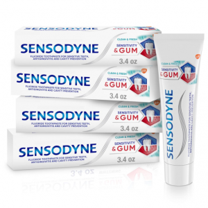 史低价：Sensodyne 牙龈敏感专用牙膏 3.4oz 4支装 @ Amazon