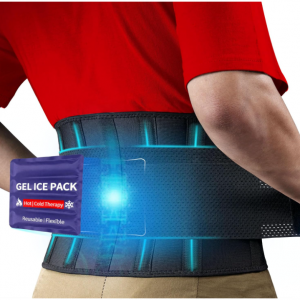 FEATOL Gel Pack Back Brace,Lumbar Support for Back Pain Relief, Small/Medium @ Amazon