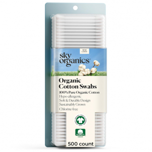 Sky Organics 有機棉棉簽 500支 敏感肌可用 @ Amazon