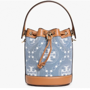 55% Off Tory Burch Women's T Monogram Denim Mini Bucket Bag @ Amazon