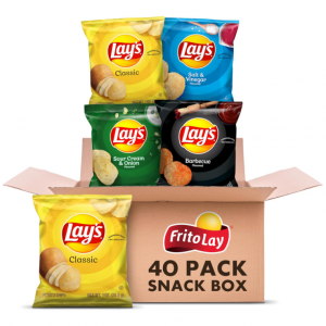 Lay's Potato Chips, 4 Flavor Variety Pack, 1 oz Single Serve Bags, (40 Pack) @ Amazon