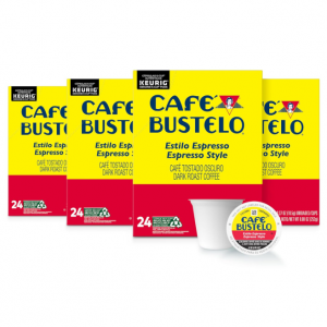 Café Bustelo Espresso Style Dark Roast Coffee, 96 Keurig K-Cup Pods, 24 Count (Pack of 4) @ Amazon