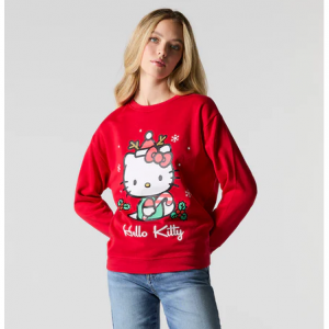 Urban Planet - Reindeer Hello Kitty Graphic Fleece Christmas Sweatshirt for $25