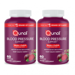 Qunol Blood Pressure Support, 3 in 1 Beets + CoQ10 + Grape Seed Extract, 60 Count x 2 @ Amazon