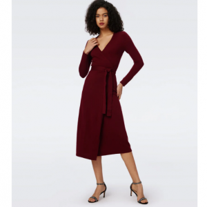 Diane von Furstenberg UK - Astrid Wool-Cashmere Wrap Dress in Mulberry Mist for £539