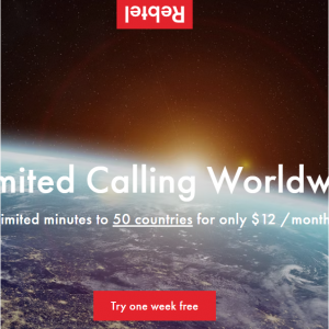 Unlimited calling to 50 countries for $12/month @Rebtel