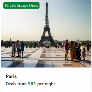 Paris Deals from $81 per night @Booking