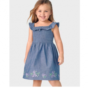 50% Off Girls Embroidered Floral Chambray Flutter Dress - Homegrown by Gymboree @ Gymboree 