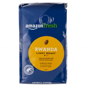 Amazon Fresh Direct Trade Rwanda Ground Coffee, Light Roast, 12 Ounce (Pack of 3) @ Amazon