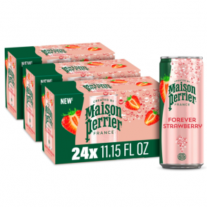 Maison Perrier Strawberry Flavored Sparkling Water, 11.15 FL OZ Can (24 count) @ Amazon