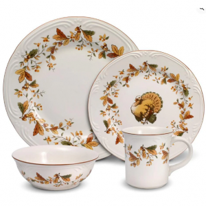 精美秋季浆果图案陶瓷餐具16件套