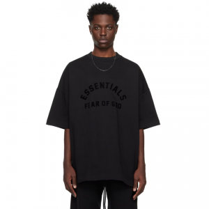 45% Off Fear of God ESSENTIALS Black Crewneck T-Shirt @ SSENSE