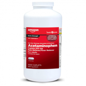 Amazon Basic Care Extra Strength Pain Relief, Acetaminophen Caplets, 500 mg, 1000 Count @ Amazon