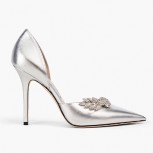 30% Off Jimmy Choo Crystal-Embellished Metallic Leather Pumps @ THE OUTNET UK