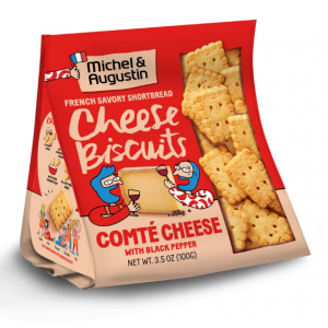 Michel et Augustin Cheese Crackers, Comté Cheese Biscuits with Black Pepper, 3.5 oz. Bag @ Amazon