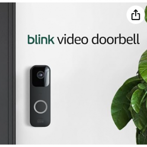 Amazon - Blink 可视门铃（黑色）+ 迷你摄像头（黑色）双向音频，5.4折