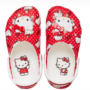 Crocs US官网 全红婵同款 Crocs Hello Kitty®  卡骆驰 X 三丽鸥合作系列KITTY大童款经典洞洞鞋5折热卖 