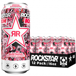 Rockstar 奶油草莓口味能量飲料 16oz 12罐 @ Amazon