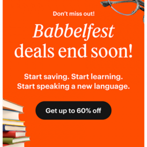 Babbel US -  终身优惠，开启您的语言学习之旅，低至4折