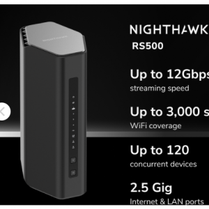 Nighthawk 夜鹰 WiFi 7 路由器 RS500,12Gbps