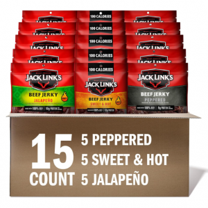 Jack Link’s Beef Jerky Bold Variety Pack – Pack of 15, 1.25 Oz Bags @ Amazon