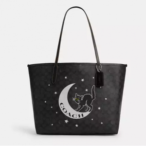 Coach City Tote In Signature Canvas With Halloween Graphic @ Coach Outlet