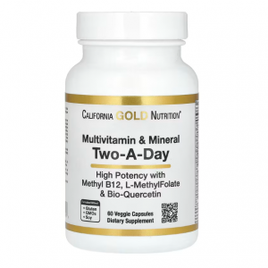 California Gold Nutrition, Multivitamin and Mineral, Two-A-Day, 60 Veggie Capsules @ iHerb