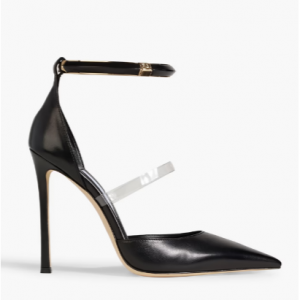 70% Off Jimmy Choo Dreece 110 PVC-trimmed leather pumps @ THE OUTNET US