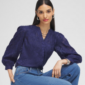 65% Off Chiffon Embroidered Shirt @ Chico's