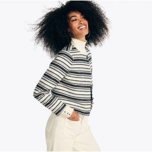 60% Off Striped Cropped Jacket @ Nautica