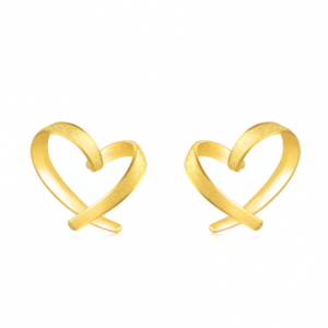 Chow Sang Sang 999.9黃金心形耳環