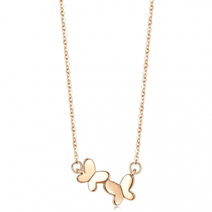 Chow Sang Sang 薄荷系列 18K 紅色黃金蝴蝶頸鍊