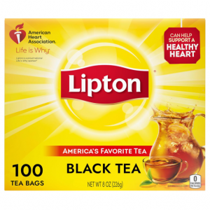 Lipton Tea Bags, Black Tea, Iced or Hot Tea, Can Support Heart Health, 100 Total Tea Bags @ Amazon