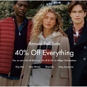 Annual Fall Sale - 40% Off Everything @ Tommy Hilfiger