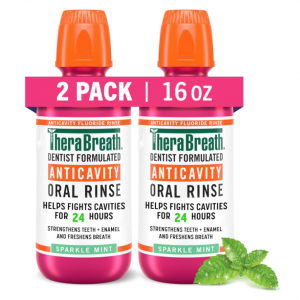 TheraBreath Healthy Smile Dentist Formulated 24-Hour Oral Rinse, 16 Oz (Pack of 2) @ Amazon