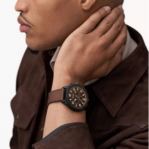 50% Off Brox Multifunction Brown Leather Watch @ Fossil Australia