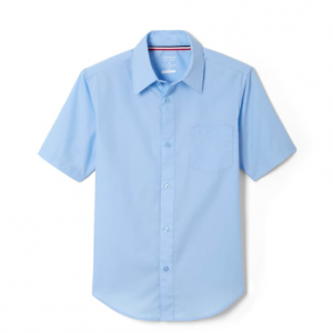 70% Off Blue Short Sleeve Shirt with Expandable Collar @ French Toast